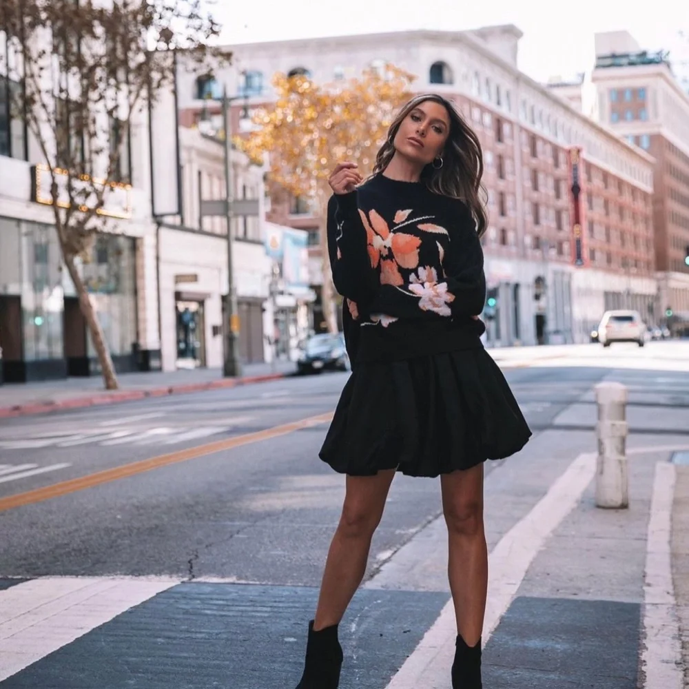MinkPink Black Floral Sweater - Picture 2 of 6
